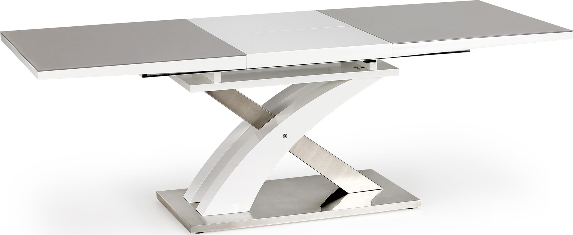 Bonita frlngningsbart matbord i vitt och grtt hgblank