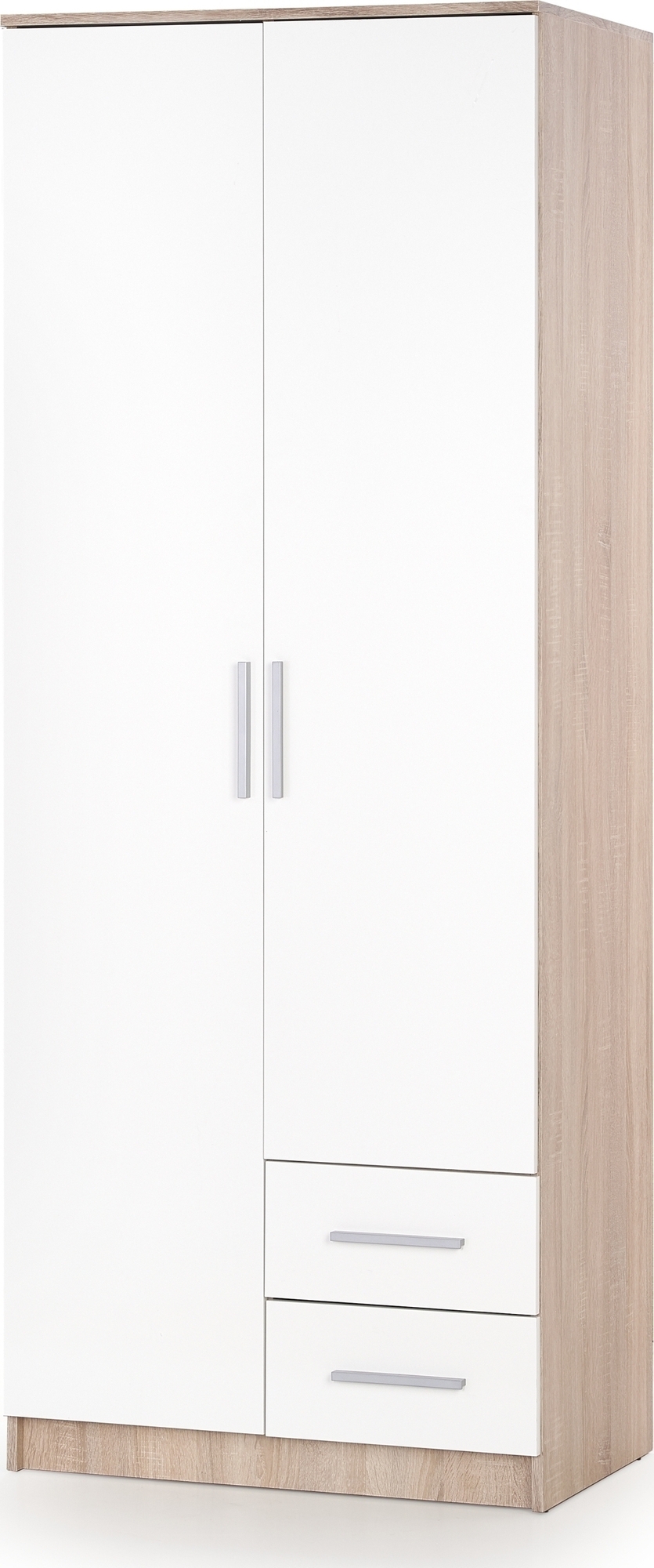 Abdel 2 garderob med inredning - Vit/sonoma ek
