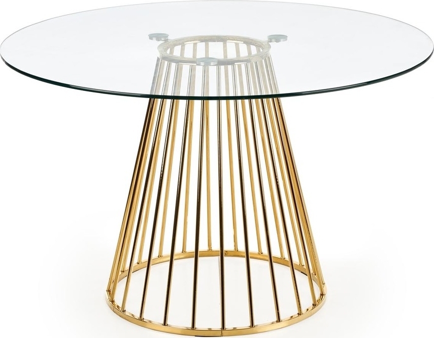 Runt matbord �120 cm Glas / Guld - Liverpool