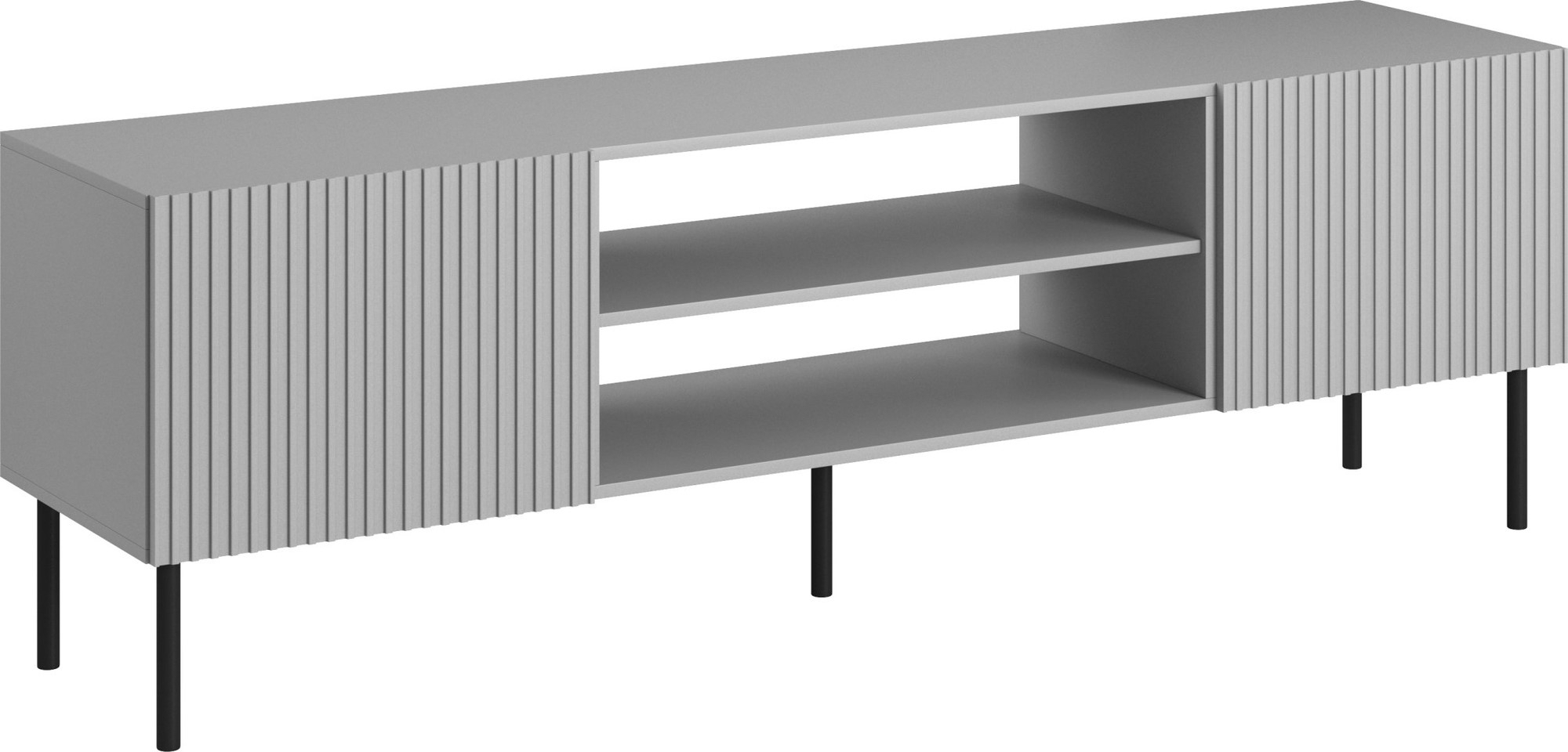 Asensio mediabank - Lichtgrijs/zwart