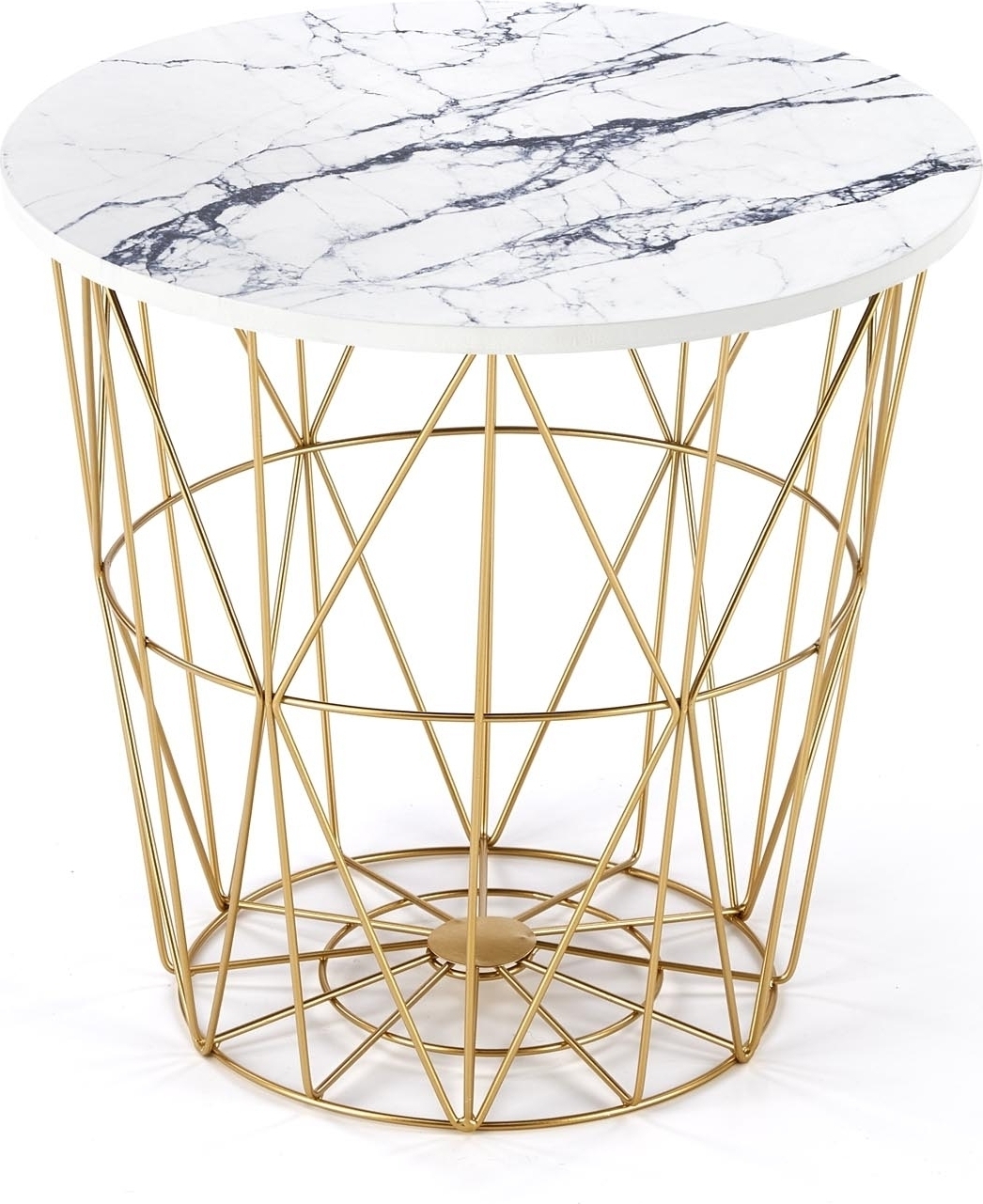 Soffbord marmor / guld �42 cm