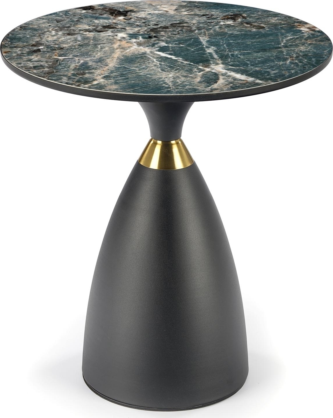 Morena salontafel �50 cm - Groen marmer/zwart/goud