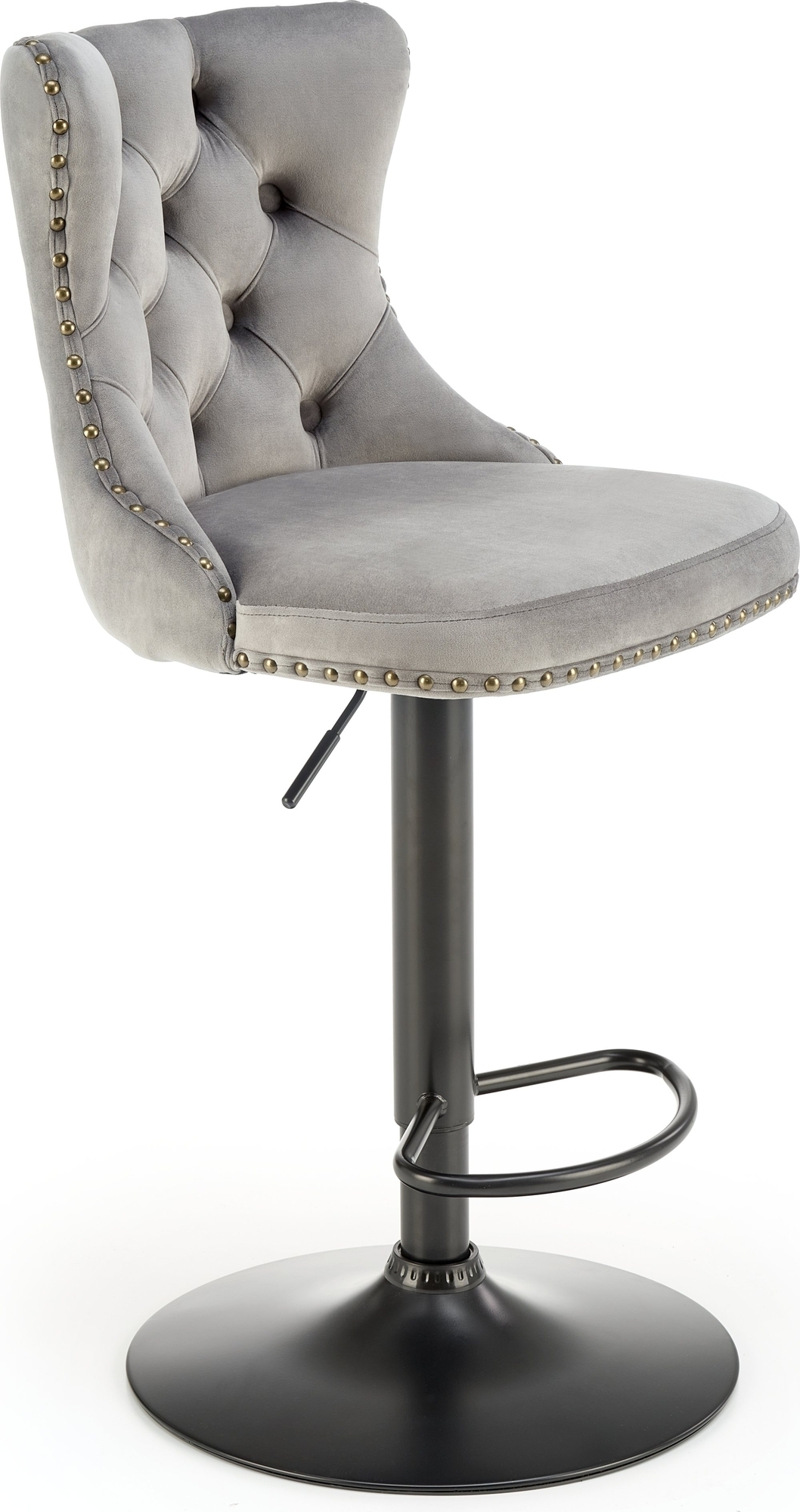 Barstol gr� sammet gaslift - Pelican