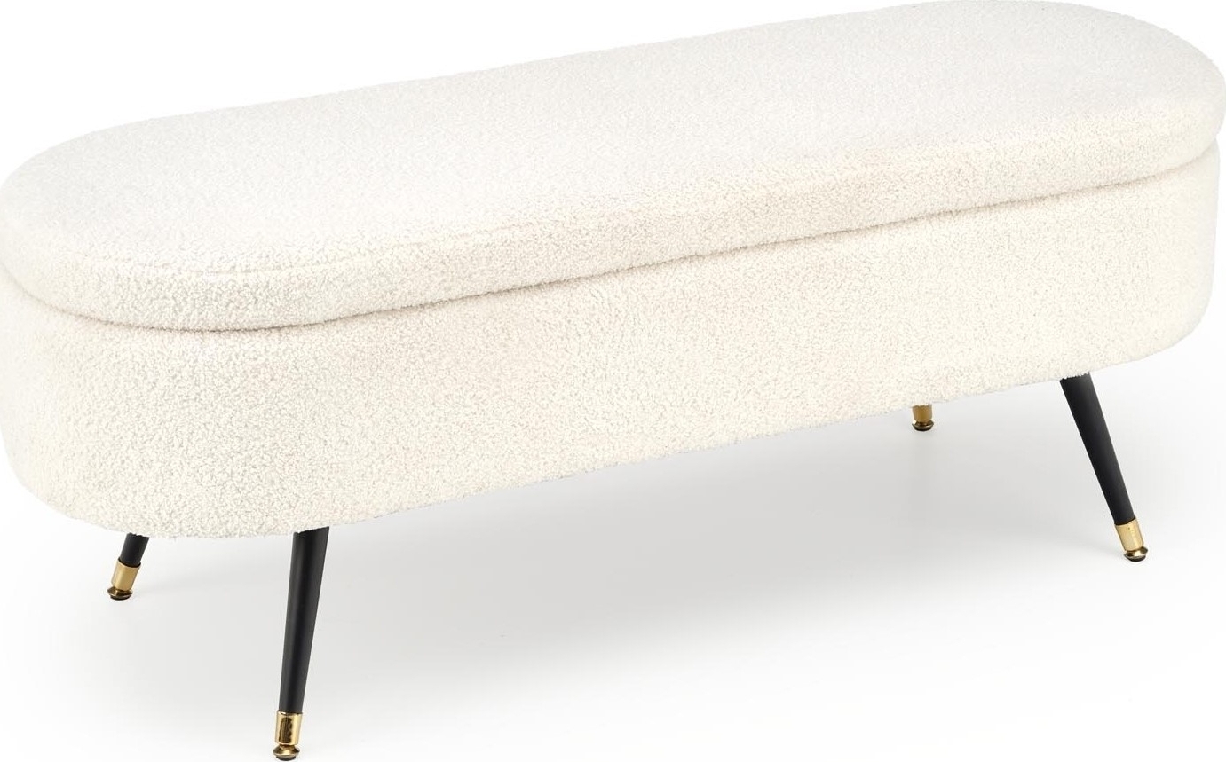 Sittb�nk med f�rvaring offwhite 120 cm bred