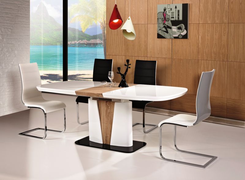 Matbord Hackensack 160-200 cm - Vit/sonoma ek