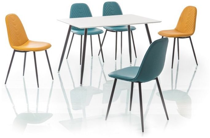 Estrell 120 cm matbord - Vit/svart Estrell 120 cm matbord - Vit/svart