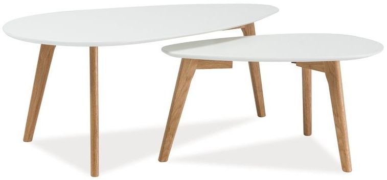 Satsbord Lindsay - Vit/ek