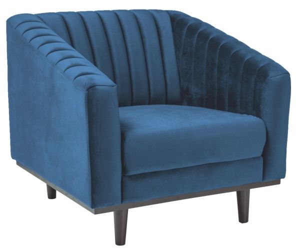 Alden f�t�lj - Bl� Sammet/Wenge