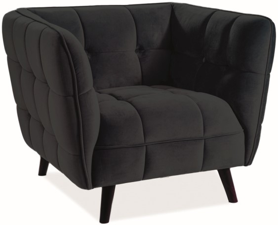 Renae fauteuil van zwart fluweel