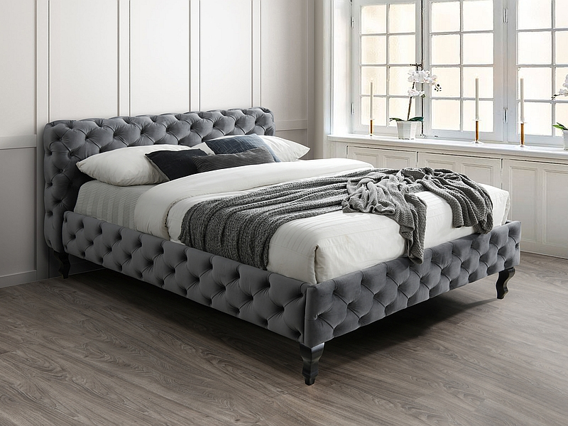 Herrera bedframe 160x200 cm - Grijs fluweel