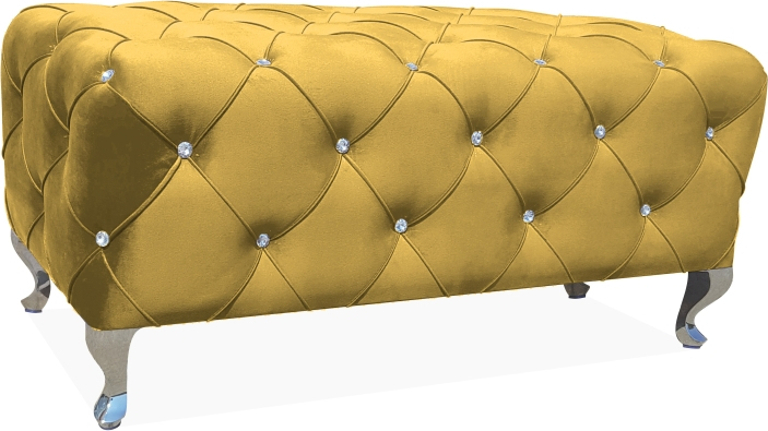 Hestia poef 100 cm - Geel fluweel