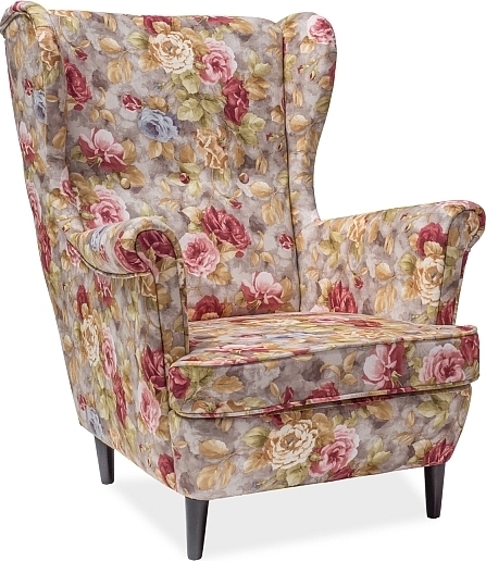 F�t�lj med blommigt tyg