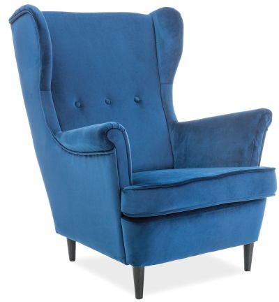 Salomon fauteuil - Blauw fluweel
