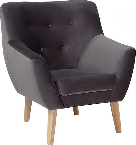 Aliana fauteuil - Grijs fluweel Aliana fauteuil - Grijs fluweel