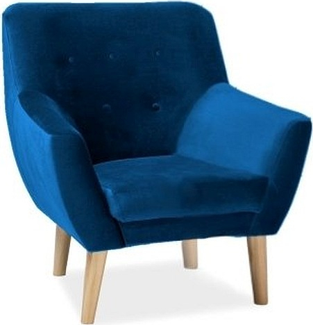 Aliana fauteuil - Blauw fluweel