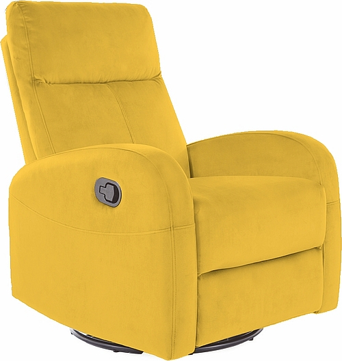 Olimp snurrbar reclinerf�t�lj i gul sammet