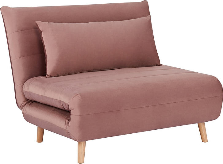 Spike bäddbar fåtölj i rosa sammet Spike bäddbar fåtölj i rosa sammet