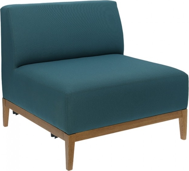 Knusse fauteuil zonder armleuningen - Kleur van frame en stoffering naar keuze