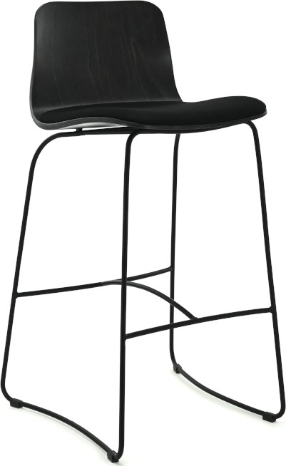 Hips barkruk met gestoffeerde zitting - Optioneel kleur zitting en bekleding Hips barkruk met gestoffeerde zitting - Optioneel kleur zitting en bekleding