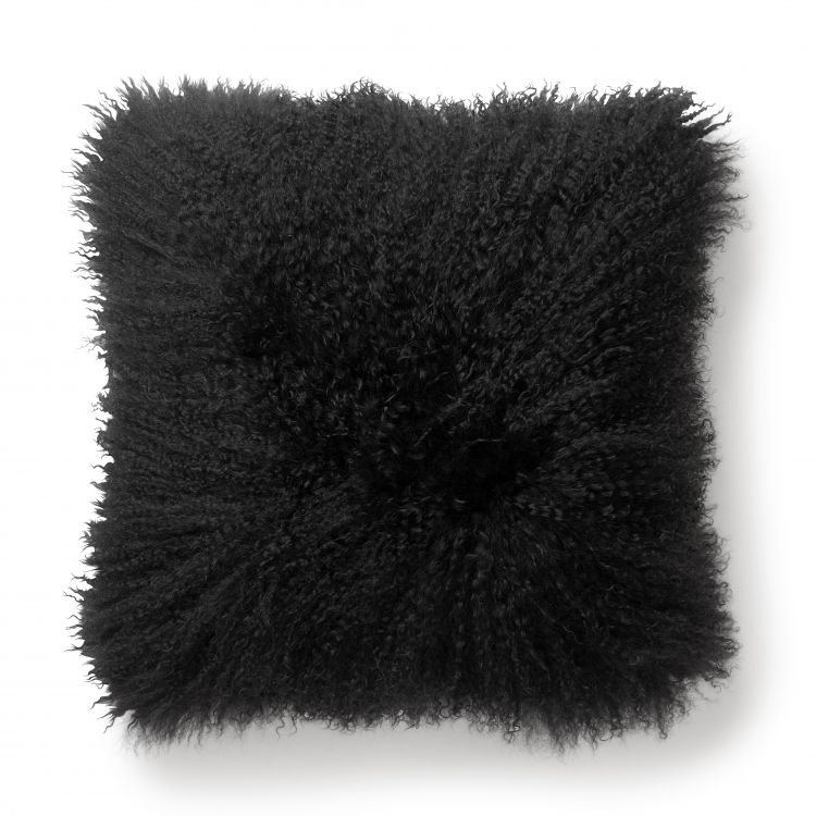 Shansi kussenhoes schapenvacht Zwart