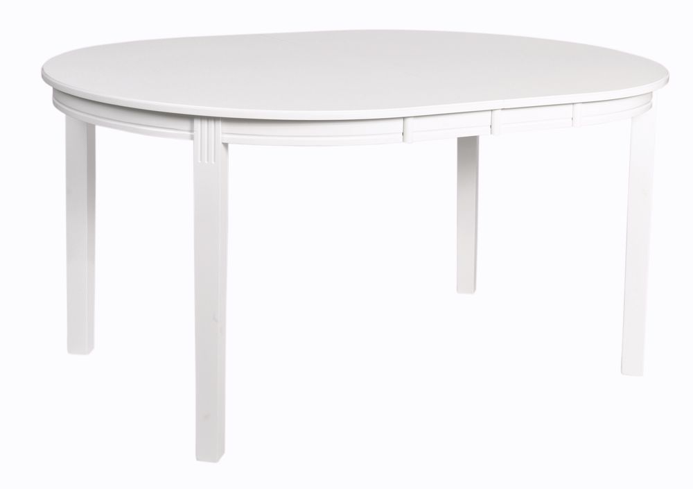 Wittsk�r ovalt matbord 150-200 cm f�rl�ngningsbart - Vit