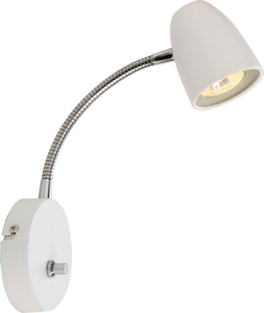 Sandnes wandlamp - Wit/chroom