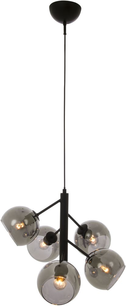 Atom plafondlamp - Zwart/rookgrijs