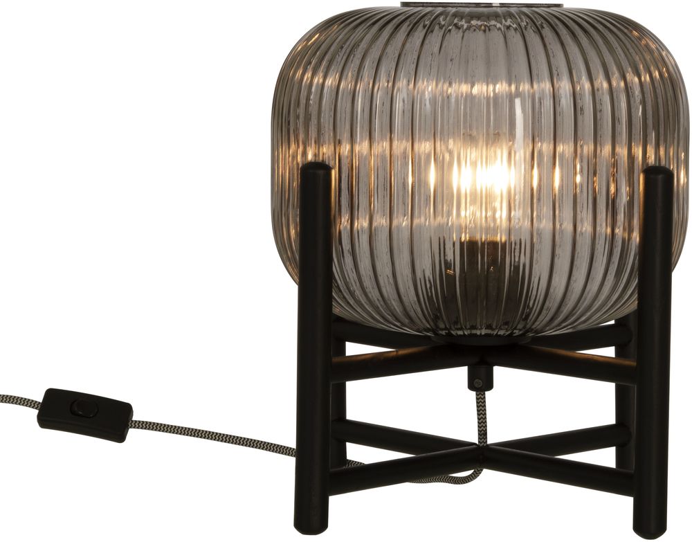 Vinda tafellamp - Zwart/rookgrijs