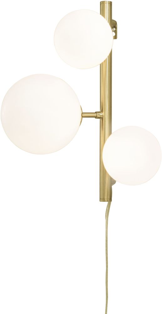 Molekyl wandlamp - Mat messing/wit