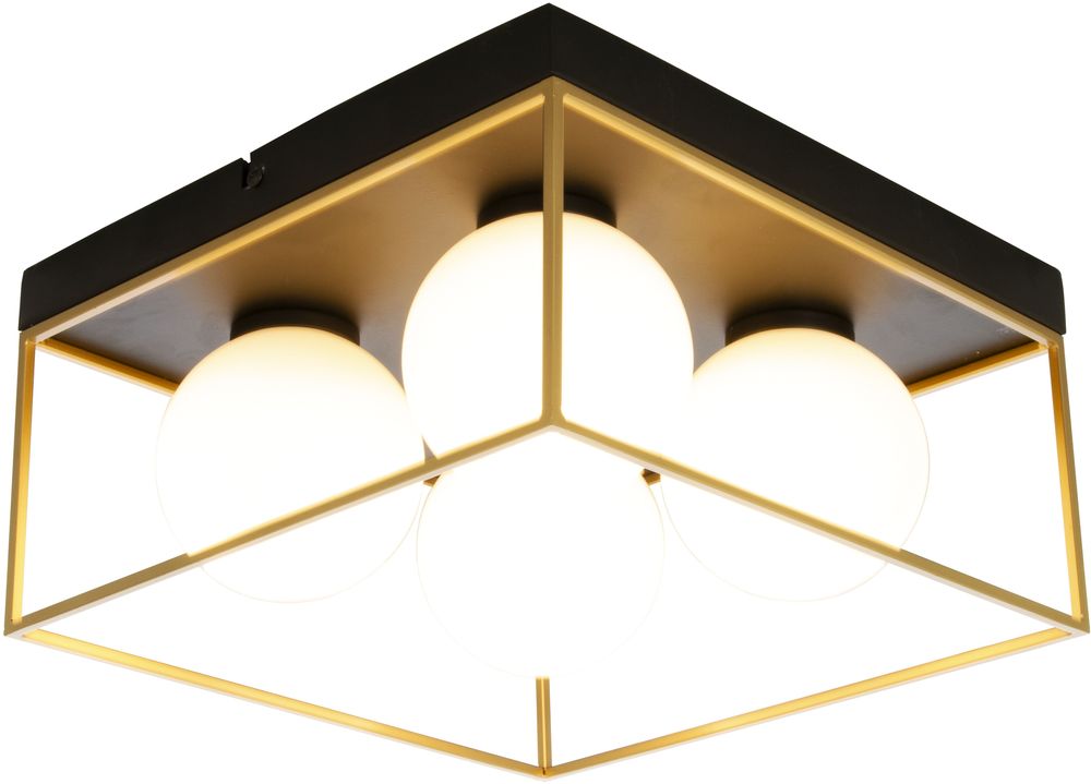 Astro plafond - Svart/guld/opalvit