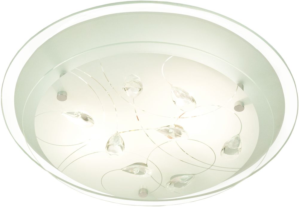 Demi plafond - Vit/klar/krom