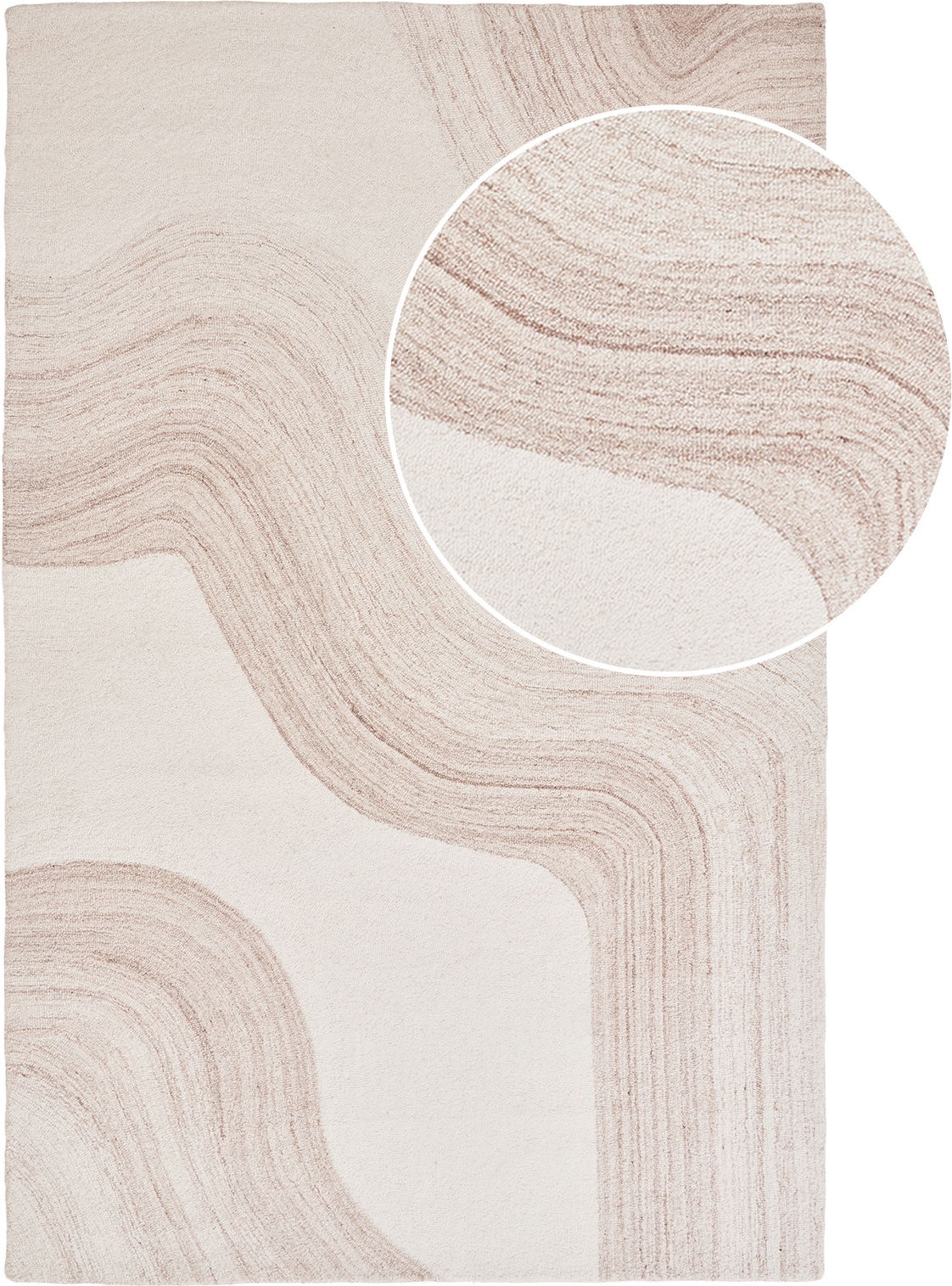 Surat matta 230 x 160 cm - Ljusbrun/Ivory