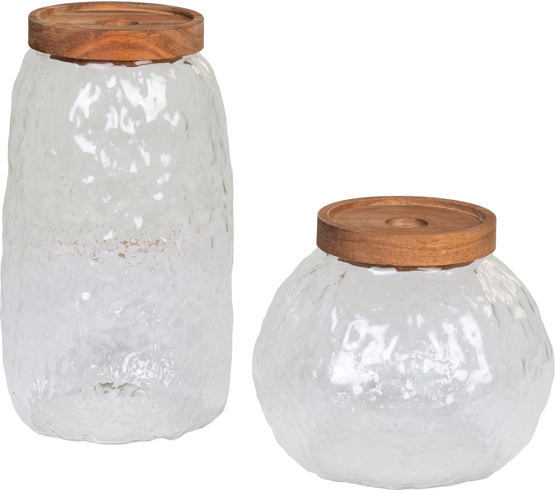 Glazen pot Taipei - Glas/Acaciahout