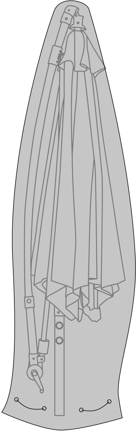 Luxury m�bel�verdrag f�r h�ngande parasoll - Svart