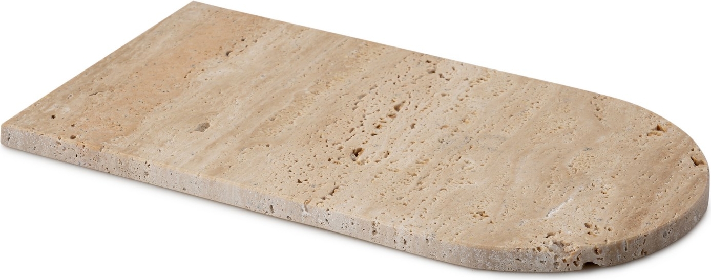 Bricka i beige Travertinmarmor
