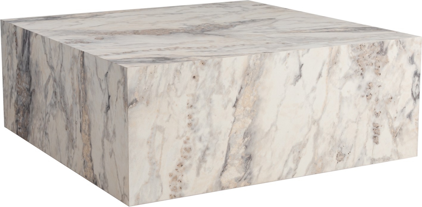 Prizma salontafel 90 x 90 cm - Wit marmer