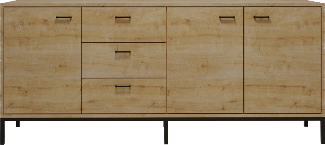 Volga dressoir - Eiken/zwart