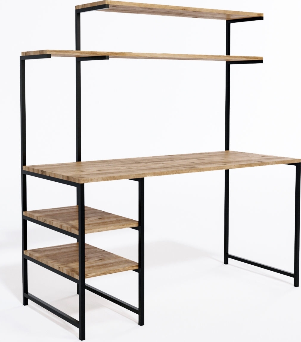 Brugge skrivbord 140x55 cm - Ek/svart