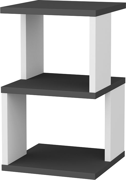 Carter nachtkastje - Antraciet/wit