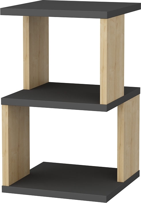 Carter nachtkastje - Antraciet/eiken