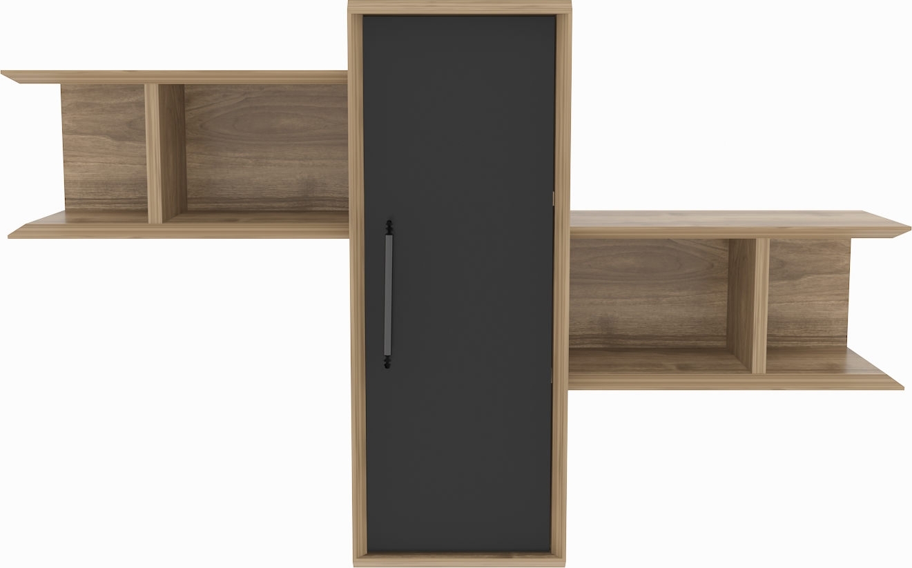 Olida wandplank - Walnoot/zwart