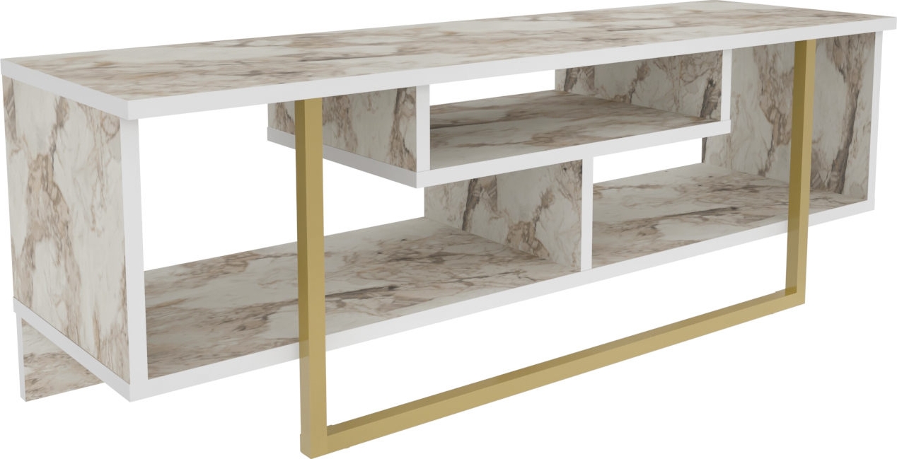 Asal mediabank 120 cm - Wit/goud