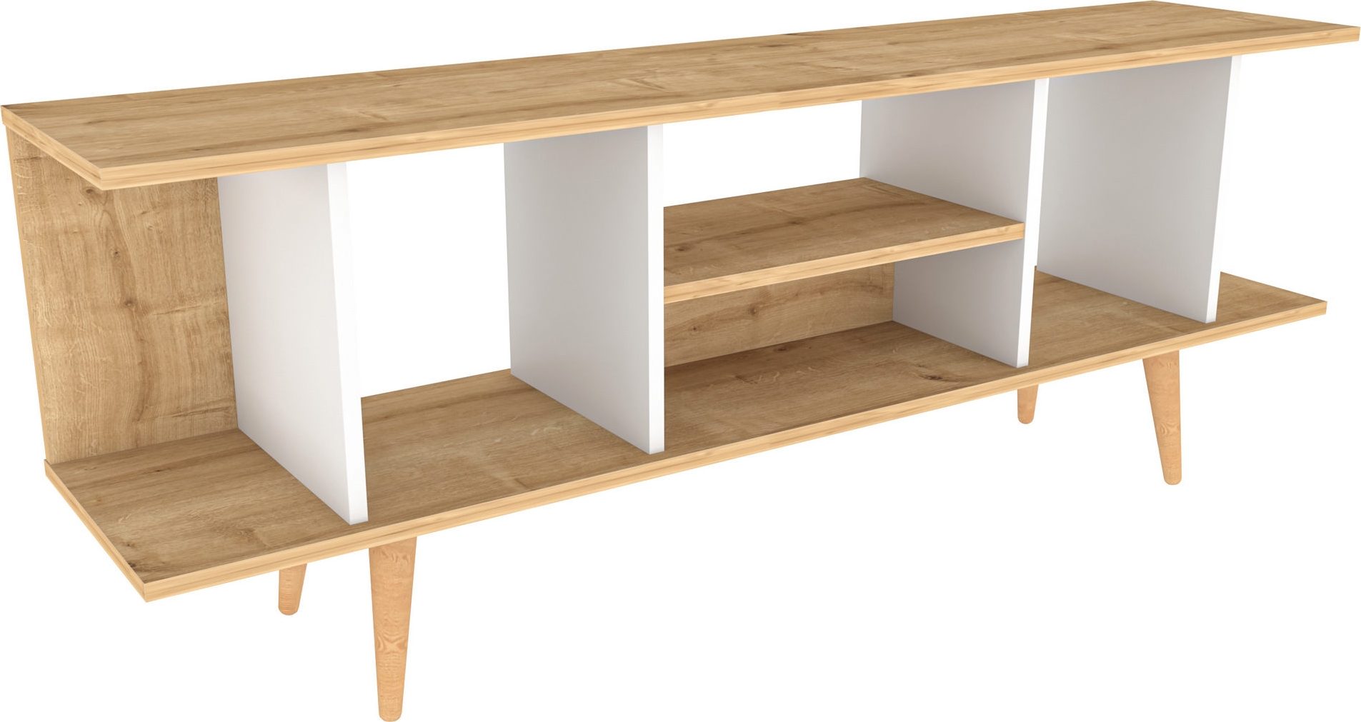 Akya mediabank - Saffier eiken/wit