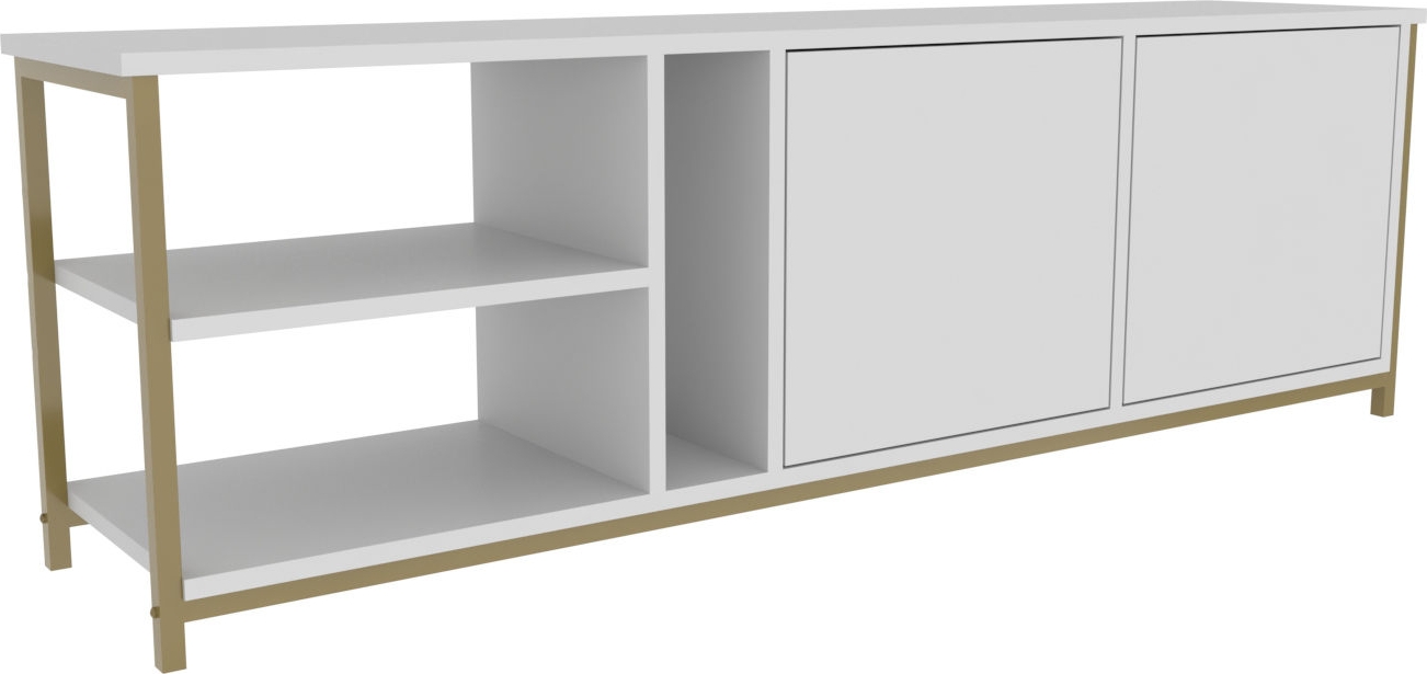 Primrose TV-b�nk - Vit/guld