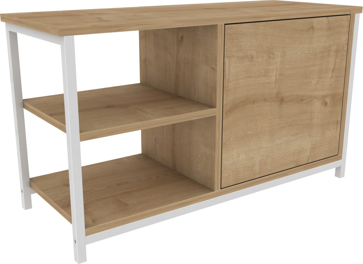 Muskegon mediabank - Wit/eiken Muskegon mediabank - Wit/eiken