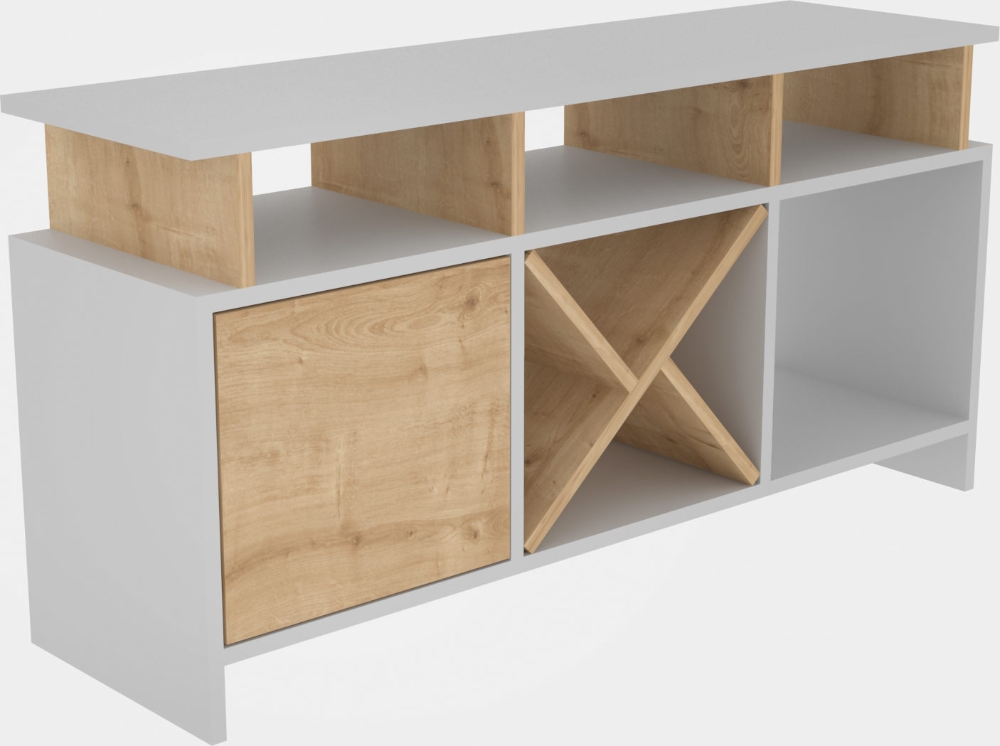 Auburn TV-b�nk - Vit/ek