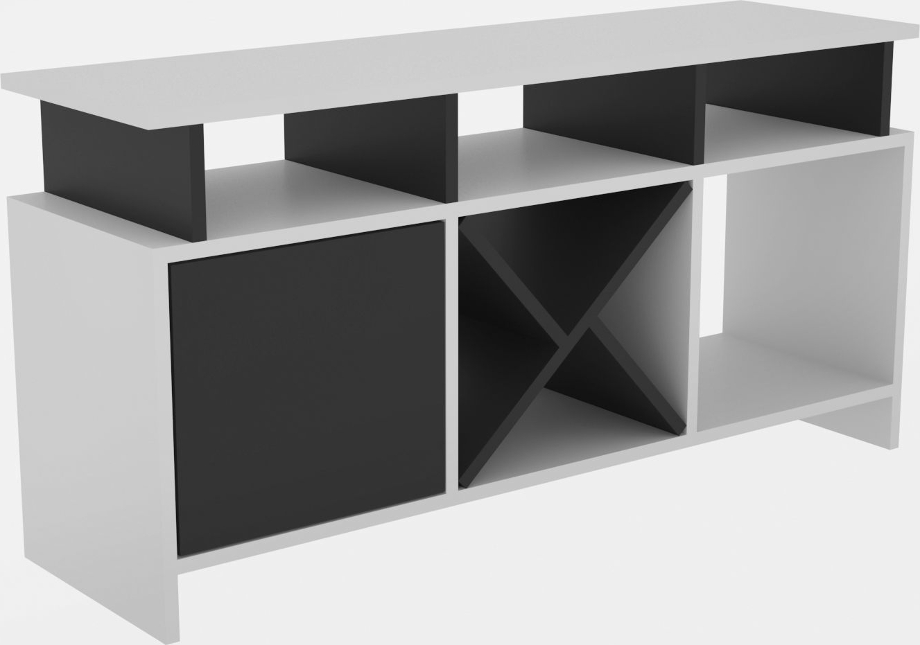 Auburn mediabank - Wit/antraciet