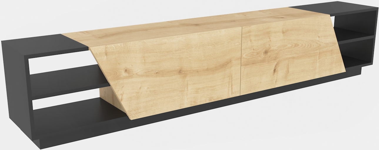 Rhodes mediabank - Antraciet/eiken