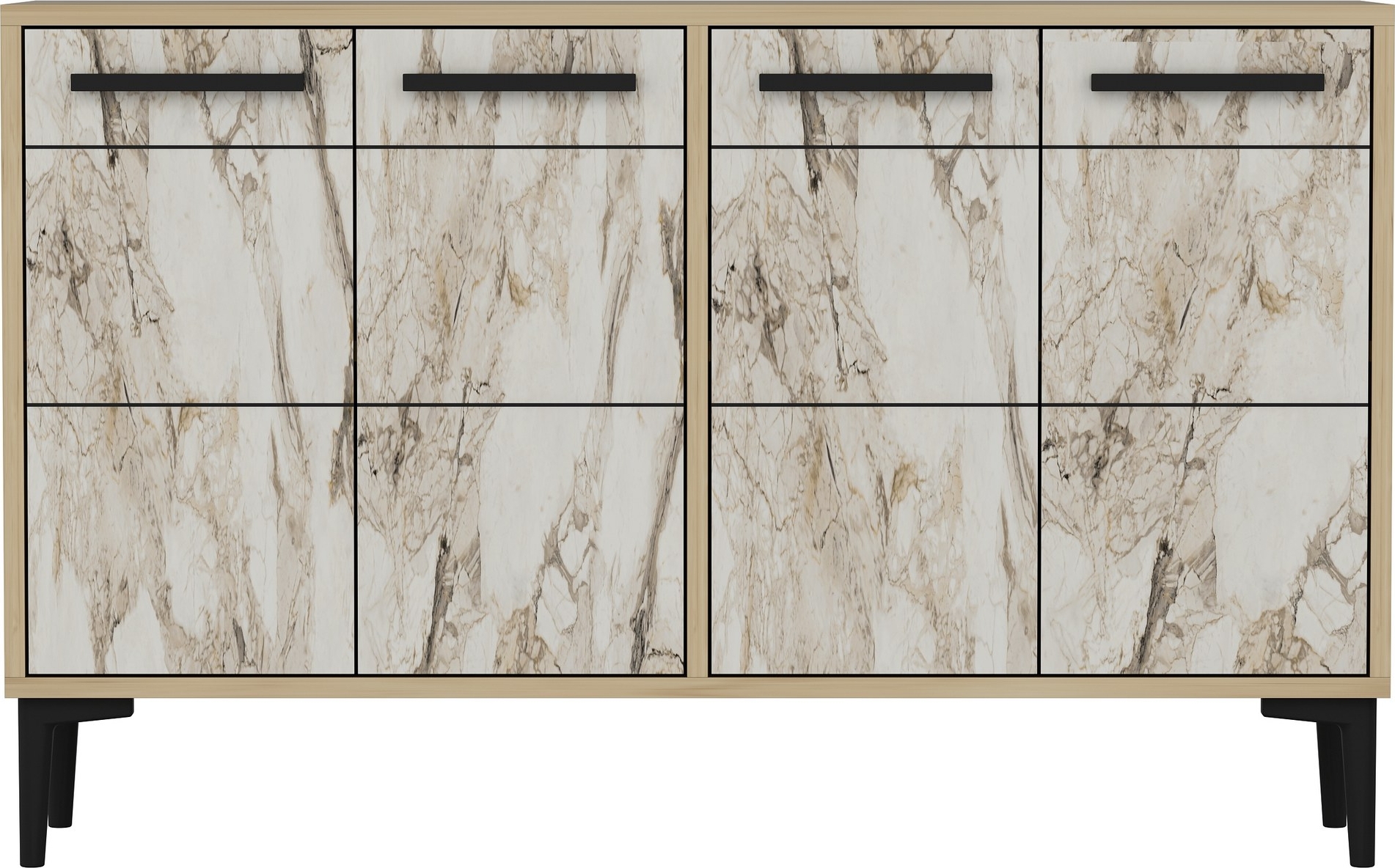 Stria dressoir - Saffier eiken/marmer