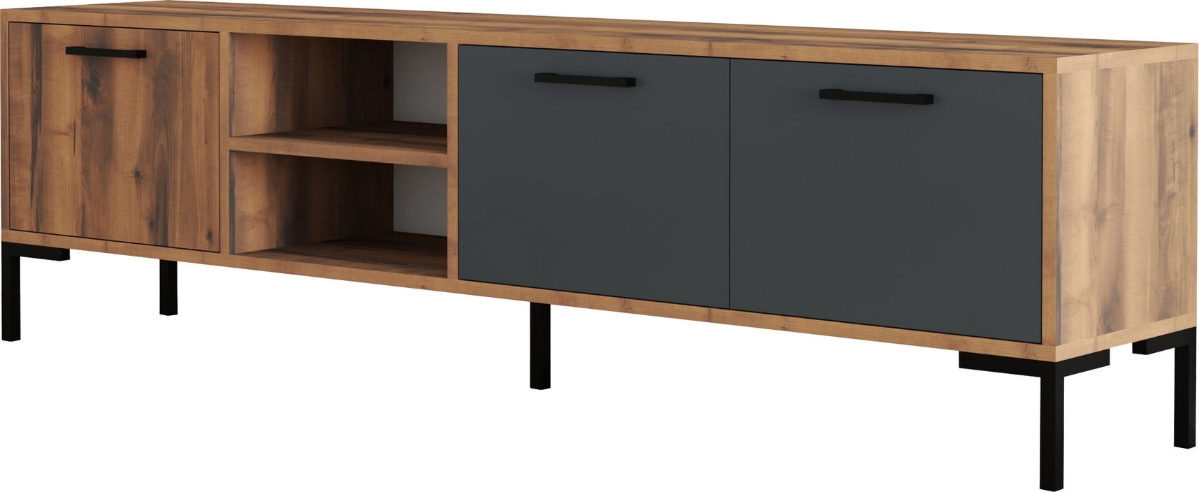 Aurora mediabank - Walnoot/ antraciet